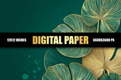 Green Leaves Digital Paper Product Image 1