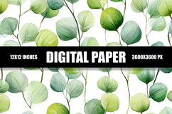 Green Leaves Digital Paper Product Image 1