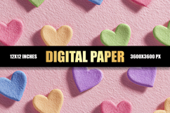 Colorful Paper Hearts Digital Paper Product Image 1