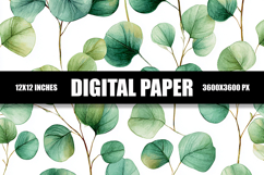 Green Leaves Digital Paper Product Image 1