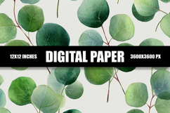 Watercolor Leaves Digital Paper Product Image 1