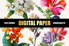 Floral Digital Paper Product Image 1