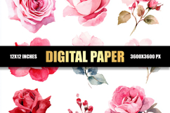 Floral Digital Paper Product Image 1