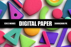 3D Shapes Digital Paper Product Image 1