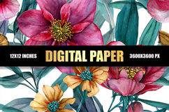 Floral Digital Paper Product Image 1