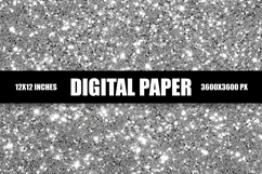 Gray Glitter Digital Paper Product Image 1