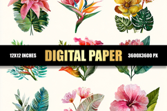 Floral Digital Paper Product Image 1