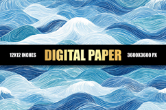 Sea Waves Digital Paper Product Image 1