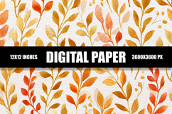 Orange Leaves Digital Paper Product Image 1