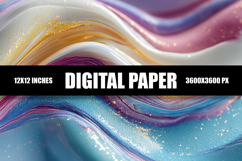 Abstract Colorful Waves Digital Paper Product Image 1