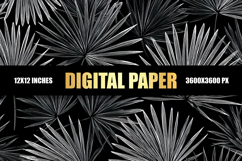 Gray Leaves Digital Paper Product Image 1