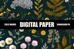 Floral Digital Paper Product Image 1