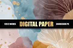 Watercolor Floral Digital Paper Product Image 1