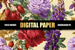 Floral Digital Paper Product Image 1