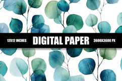 Watercolor Leaves Digital Paper Product Image 1