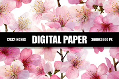 Pink Floral Digital Paper Product Image 1