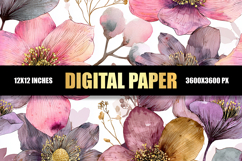Floral Digital Paper Product Image 1