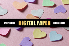 Colorful Paper Hearts Digital Paper Product Image 1