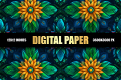 3D Floral Digital Paper Product Image 1