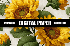 Sunflower Digital Paper Product Image 1