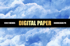 Watercolor Cloud Digital Paper Product Image 1