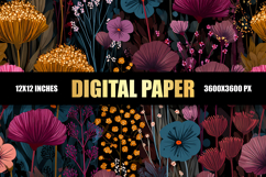 Colorful Floral Digital Paper Product Image 1