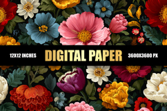 Floral Digital Paper Product Image 1