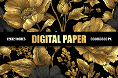 Golden Black Digital Paper Product Image 1