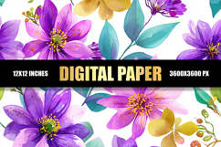 Floral Digital Paper Product Image 1