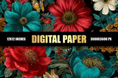 Floral Digital Paper Product Image 1
