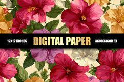 Colorful Floral Digital Paper Product Image 1