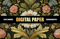 Floral Digital Paper Product Image 1