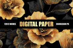 Golden Black Digital Paper Product Image 1