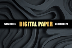 Abstract Black Digital Paper Product Image 1
