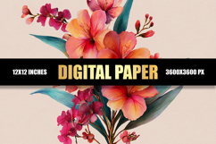 Floral Digital Paper Product Image 1