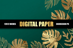 Gold Tropical Digital Paper Product Image 1