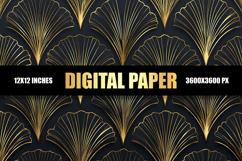 Gold Floral Digital Paper Product Image 1