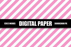 Pink And White Strips Digital Paper Product Image 1