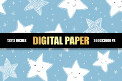 Doodles Stars Digital Paper Product Image 1