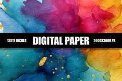 Colorful Watercolor Digital Paper Product Image 1
