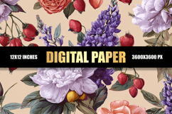 Floral Digital Paper Product Image 1