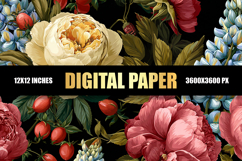 Floral Digital Paper Product Image 1