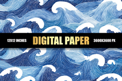 Sea Waves Digital Paper Product Image 1