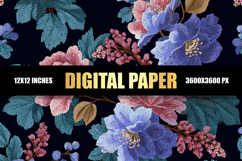 Floral Digital Paper Product Image 1