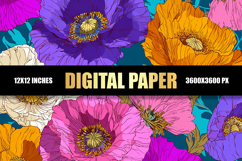 Floral Digital Paper Product Image 1