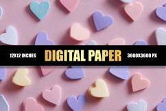 Colorful Paper Hearts Digital Paper Product Image 1