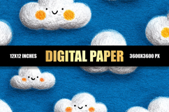 Cute Clouds With Texture Digital Paper Product Image 1