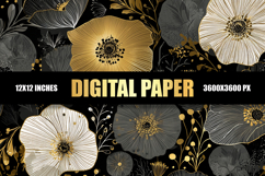 Golden Gray Digital Paper Product Image 1