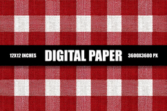 Red And White Fabric Digital Paper Product Image 1