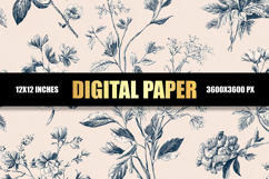 Floral Digital Paper Product Image 1